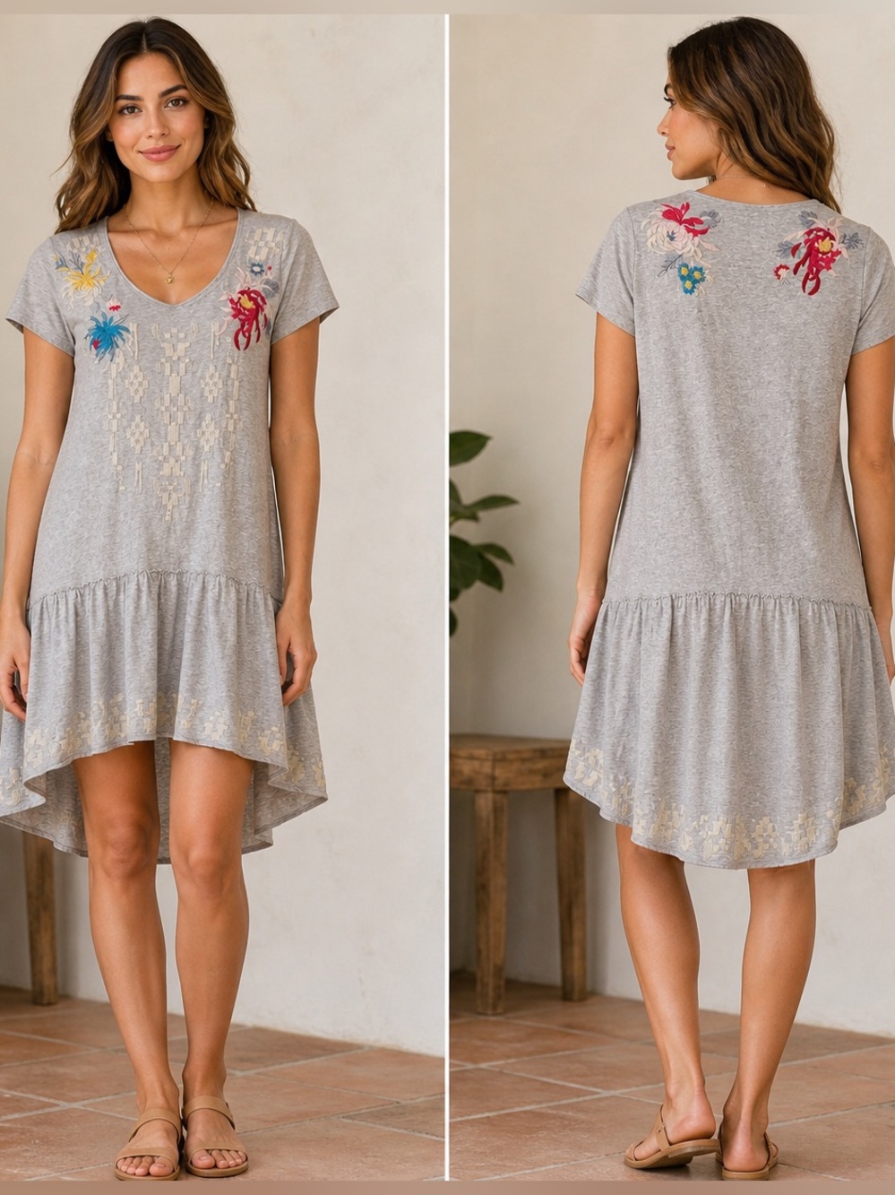 Johnny Was Women’s Embroidered Floral Short Sleeve Dress XS